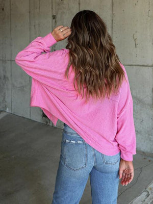 Streetwear Collared Ribbed Button Up Jacket-MXSTUDIO.COM