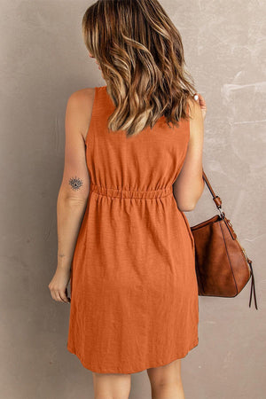 Stress-Free Button Down Sleeveless Dress - MXSTUDIO.COM