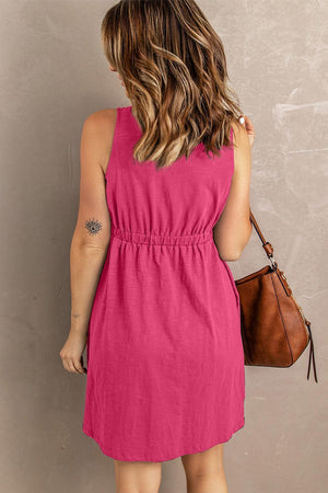 Stress-Free Button Down Sleeveless Dress - MXSTUDIO.COM