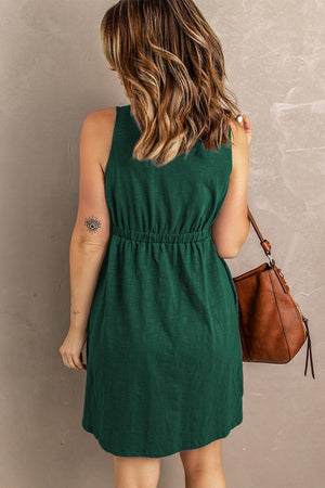 Stress-Free Button Down Sleeveless Dress - MXSTUDIO.COM