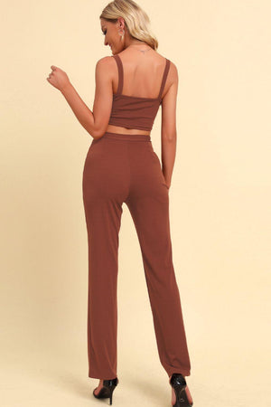 Striking Beauty Crop Top And Pants Set - MXSTUDIO.COM