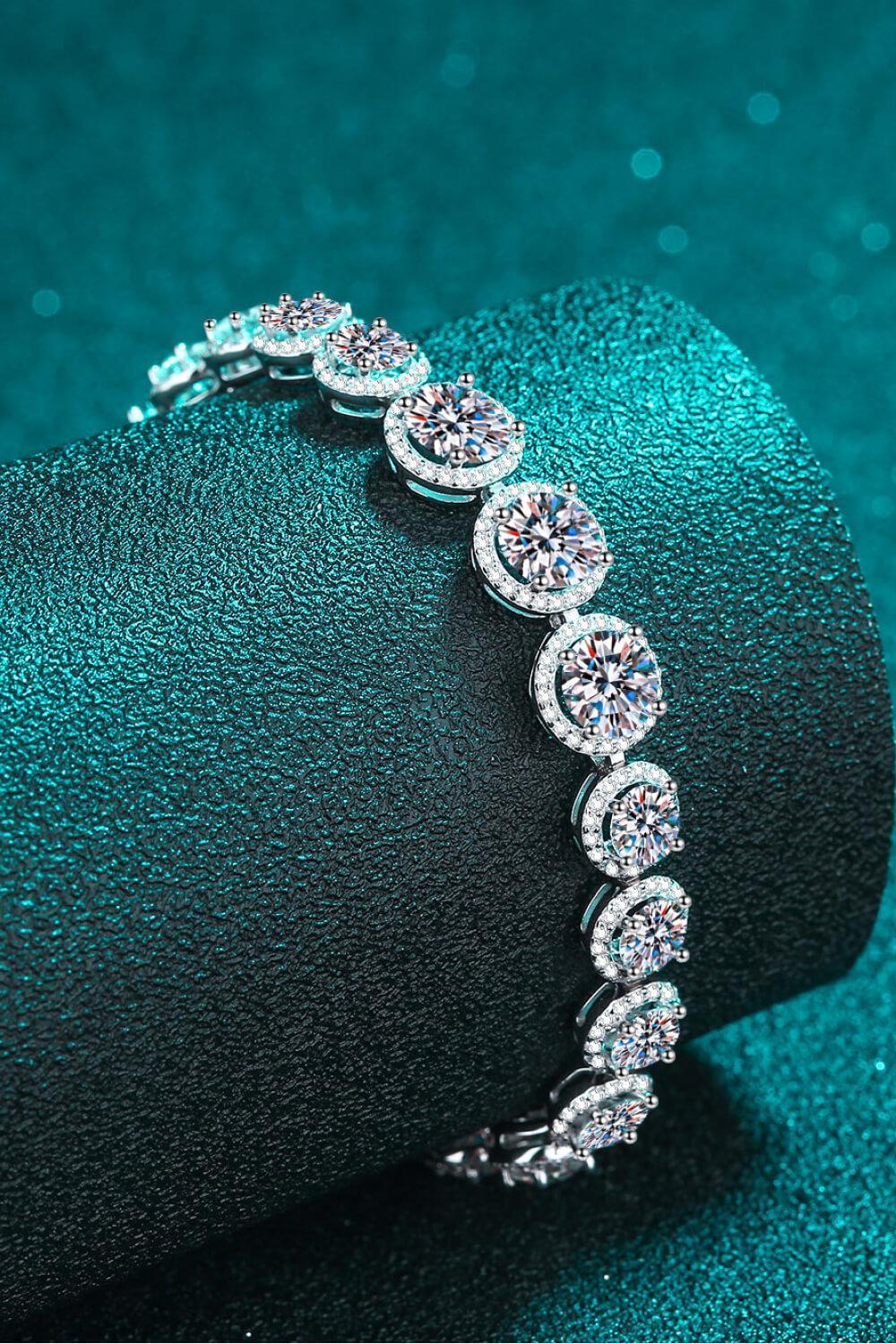 Stunning 10.4 Carat Moissanite Station Set Bracelet - MXSTUDIO.COM