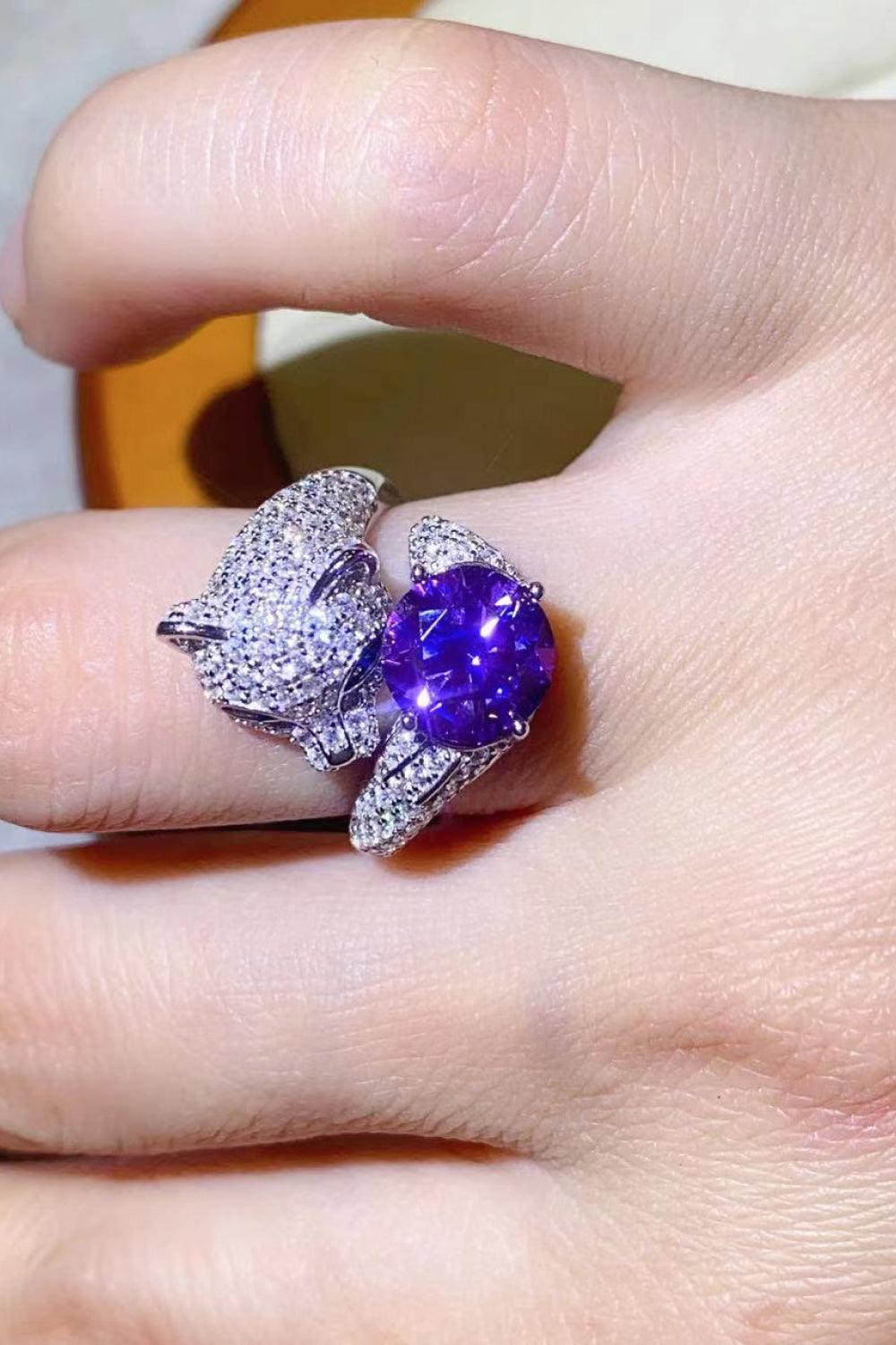 Stunning Adjustable Animal Band 2 Carat Moissanite Ring - MXSTUDIO.COM