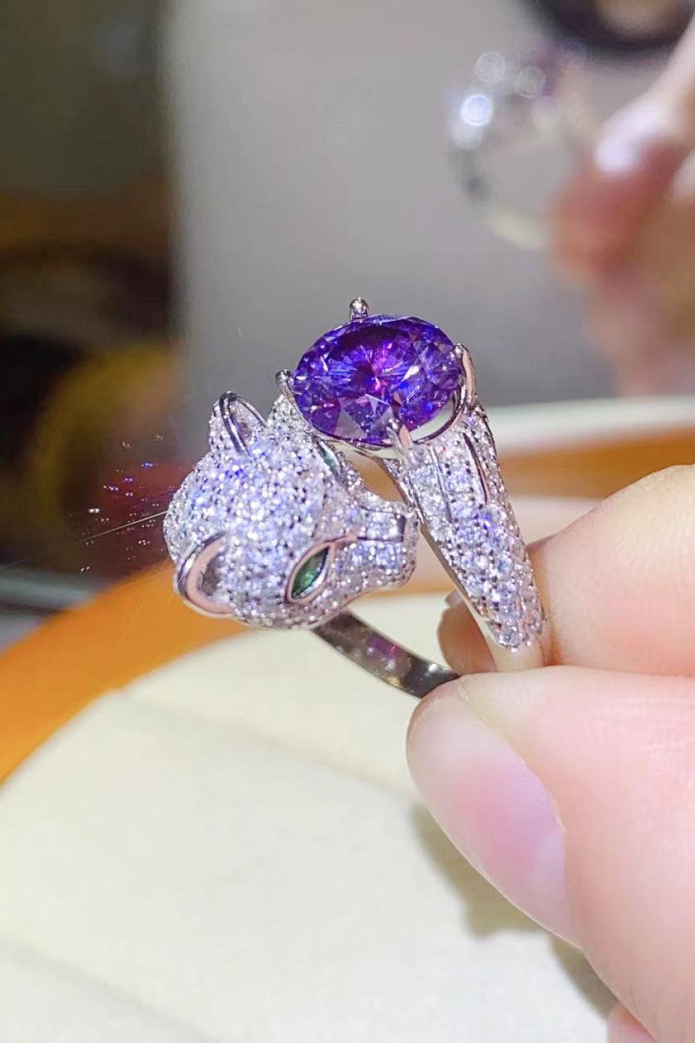 Stunning Adjustable Animal Band 2 Carat Moissanite Ring - MXSTUDIO.COM