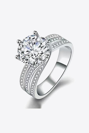 Stunning Three-Layer 3 Carat Moissanite Platinum-Plated Ring - MXSTUDIO.COM