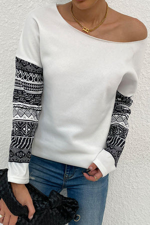 Stylishly Comfy Boat Neck Long Sleeve Top - MXSTUDIO.COM