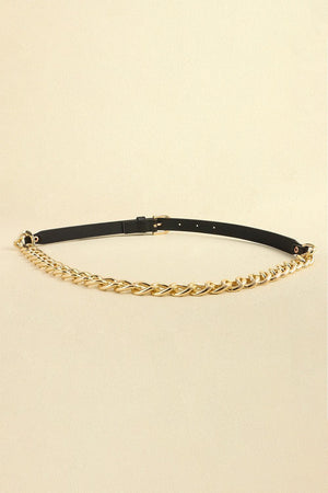 Stylishly Innovative Women's Leather Chain Belt - MXSTUDIO.COM