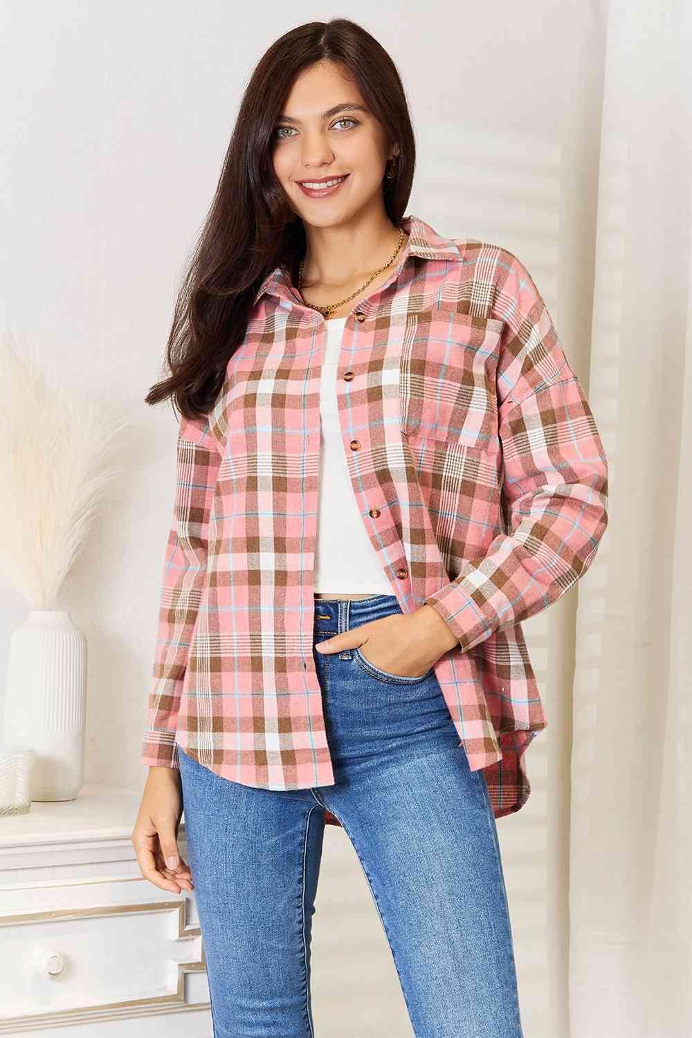 Suave Vibe Women's Plaid Long Sleeve Shirt - MXSTUDIO.COM