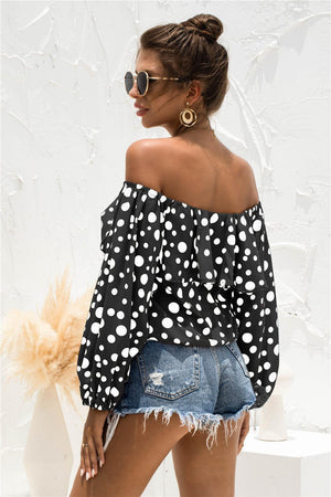 Summer Charisma Off-Shoulder Polka Dot Blouse - MXSTUDIO.COM