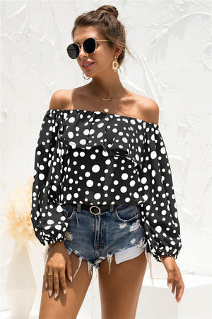 Summer Charisma Off-Shoulder Polka Dot Blouse - MXSTUDIO.COM
