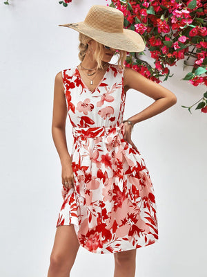Summer Fascination Mini Floral Sleeveless Dress - MXSTUDIO.COM