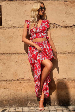 Summer Forever Maxi Skirt and Crop Top Set - MXSTUDIO.COM