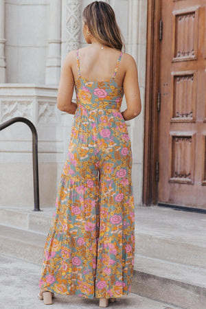 Summer Fresh Sleeveless Wide Leg Floral Jumpsuit - MXSTUDIO.COM - Stylish Womens Clothing