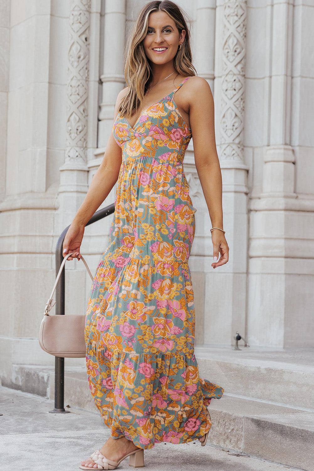 Summer Fresh Sleeveless Wide Leg Floral Jumpsuit - MXSTUDIO.COM - Stylish Womens Clothing