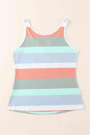 a women's tank top with a striped pattern