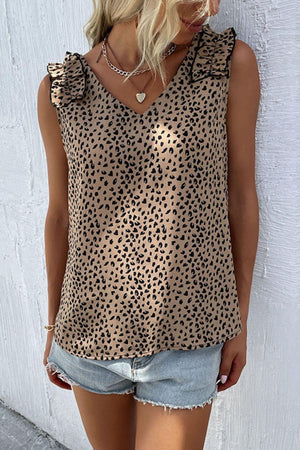 Summer Go-To Piece V-Neck Leopard Tank Top - MXSTUDIO.COM