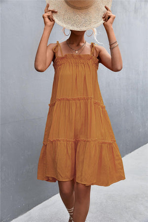 Summer Sensation Tiered Tie Shoulder Midi Dress - MXSTUDIO.COM