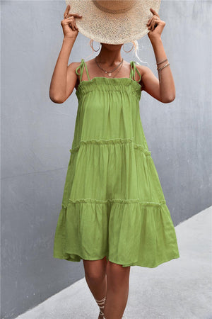 Summer Sensation Tiered Tie Shoulder Midi Dress - MXSTUDIO.COM
