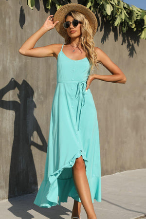 Summer Sophistication Sleeveless Ruffle Midi Dress - MXSTUDIO.COM