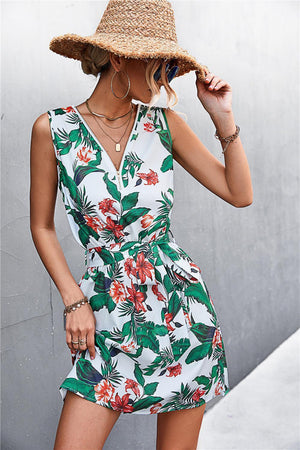 Summer Stunner Belted Sleeveless Mini Dress - MXSTUDIO.COM