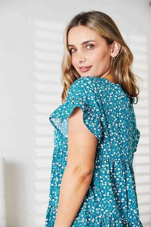 Summer Sway Short Sleeve Tiered Mini Dress - MXSTUDIO.COM