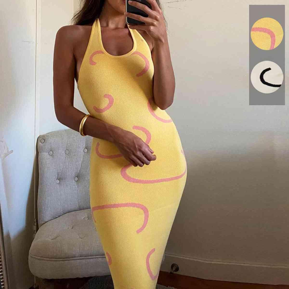 Summery Chic Halter Neck Bodycon Dress-MXSTUDIO.COM