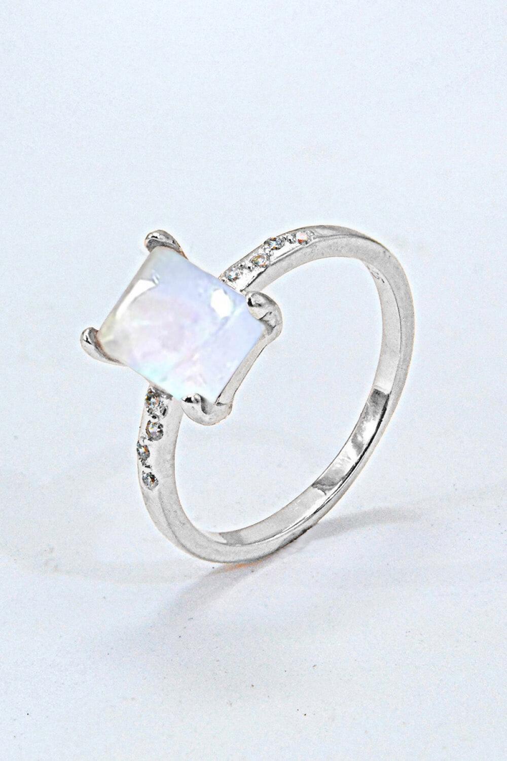Sumptuous Look Square Moonstone Ring - MXSTUDIO.COM