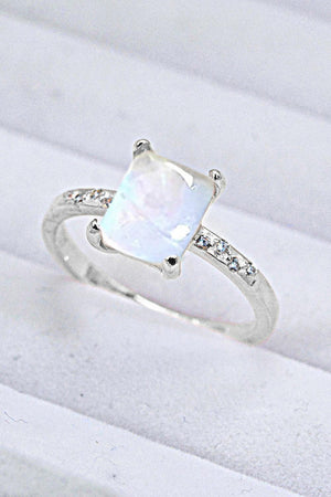 Sumptuous Look Square Moonstone Ring - MXSTUDIO.COM