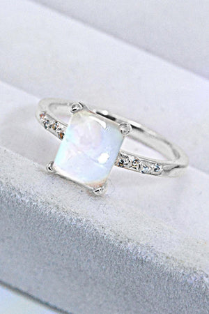Sumptuous Look Square Moonstone Ring - MXSTUDIO.COM