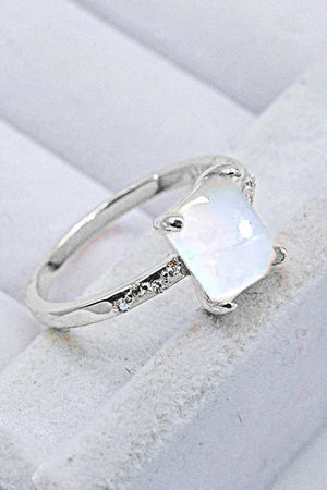 Sumptuous Look Square Moonstone Ring - MXSTUDIO.COM