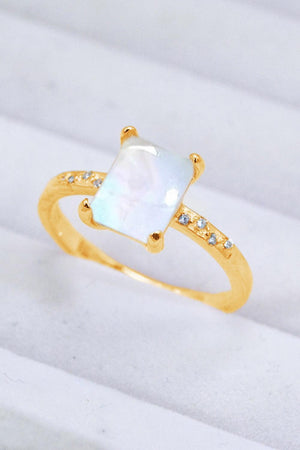 Sumptuous Look Square Moonstone Ring - MXSTUDIO.COM