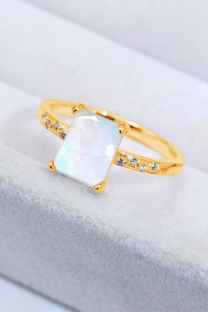 Sumptuous Look Square Moonstone Ring - MXSTUDIO.COM