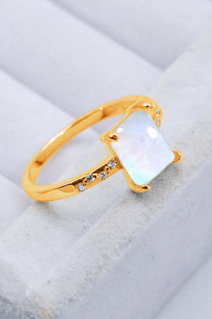 Sumptuous Look Square Moonstone Ring - MXSTUDIO.COM