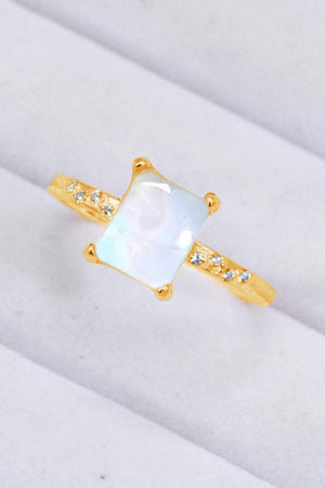 Sumptuous Look Square Moonstone Ring - MXSTUDIO.COM