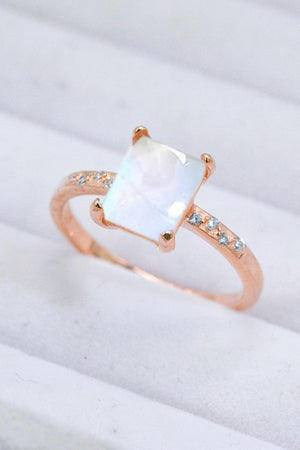 Sumptuous Look Square Moonstone Ring - MXSTUDIO.COM