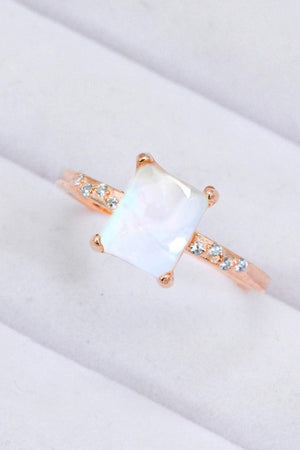 Sumptuous Look Square Moonstone Ring - MXSTUDIO.COM