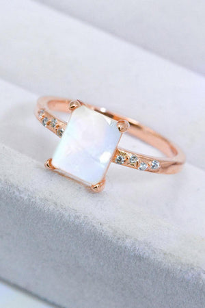 Sumptuous Look Square Moonstone Ring - MXSTUDIO.COM