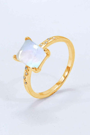 Sumptuous Look Square Moonstone Ring - MXSTUDIO.COM