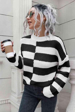 Superb Comfort Knitted Striped Pullover Sweater - MXSTUDIO.COM