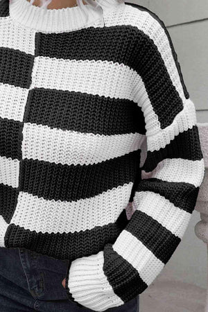 Superb Comfort Knitted Striped Pullover Sweater - MXSTUDIO.COM