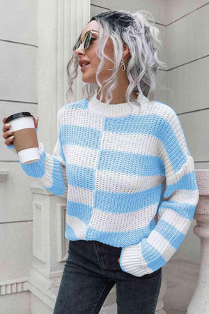 Superb Comfort Knitted Striped Pullover Sweater - MXSTUDIO.COM