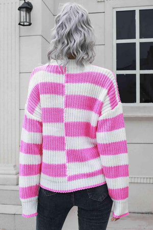 Superb Comfort Knitted Striped Pullover Sweater - MXSTUDIO.COM