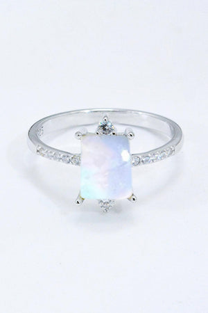 Superior Vogue Sterling Silver Square Moonstone Ring - MXSTUDIO.COM