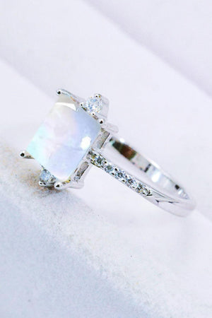Superior Vogue Sterling Silver Square Moonstone Ring - MXSTUDIO.COM