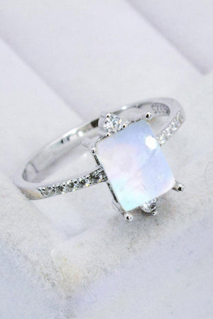 Superior Vogue Sterling Silver Square Moonstone Ring - MXSTUDIO.COM