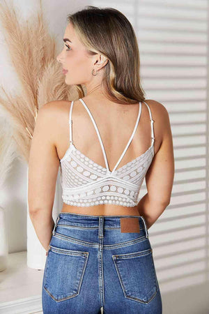 Supportive Fit Double-Strap White Lace Bralette - MXSTUDIO.COM