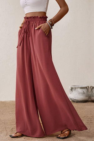 Supreme Flare Elastic Waist Palazzo Pants - MXSTUDIO.COM