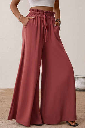 Supreme Flare Elastic Waist Palazzo Pants - MXSTUDIO.COM