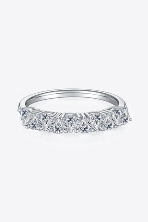 Supreme Radiance Half-Eternity 1 Carat Moissanite Ring - MXSTUDIO.COM