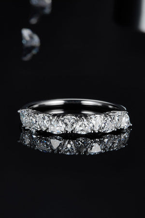 Supreme Radiance Half-Eternity 1 Carat Moissanite Ring - MXSTUDIO.COM